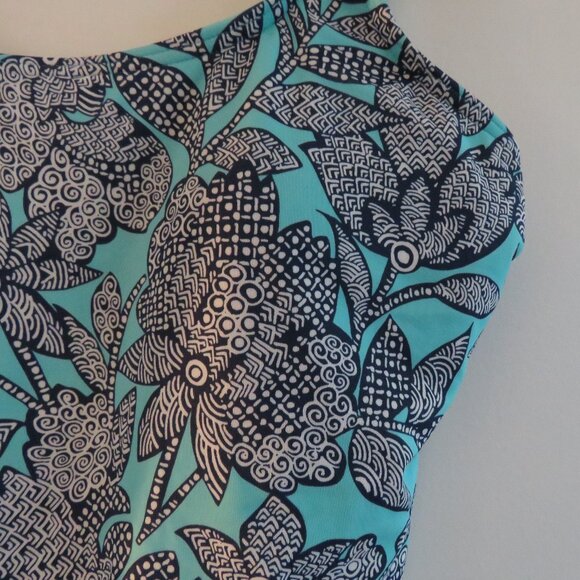 LAND'S END Geometric Floral Print One Piece Swimsuit Stretch Vacation Size 12DDD - Picture 3 of 15